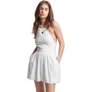Damesjumpsuit met gesmokte haltertop Superdry Vintage Blanc 2XS Damesjumpsuit met gesmokte haltertop Superdry Vintage Blanc 2XS