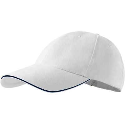 Baseball cap Malfini Sandwich 6P 306 Blanc TU Baseball cap Malfini Sandwich 6P 306 Blanc TU
