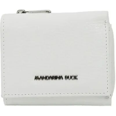Leren portemonnee met muntzakje vrouw Mandarina Duck Blanc 8x10x2 cm Leren portemonnee met muntzakje vrouw Mandarina Duck Blanc 8x10x2 cm