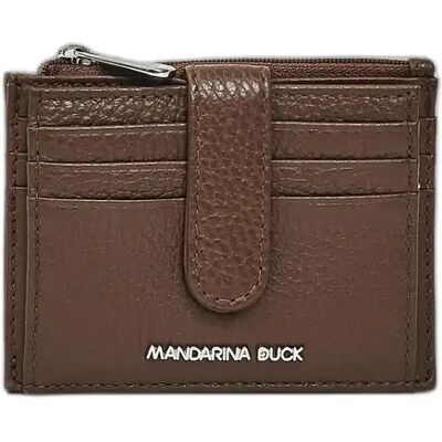 Dames leren portefeuille met drukknoopsluiting Mandarina Duck Marron 9x11x2 cm Dames leren portefeuille met drukknoopsluiting Mandarina Duck Marron 9x11x2 cm