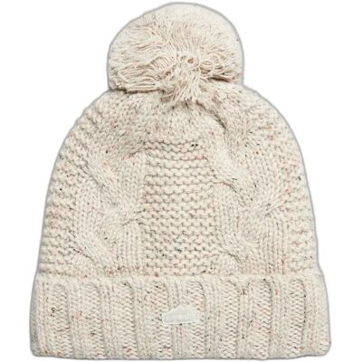 Gebreide pomponmuts voor dames Superdry Beige TU Gebreide pomponmuts voor dames Superdry Beige TU