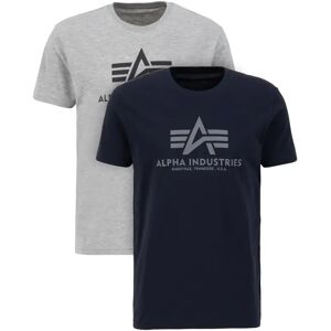 Set van 2 t-shirts Alpha Industries Basic Gris M Set van 2 t-shirts Alpha Industries Basic Gris M