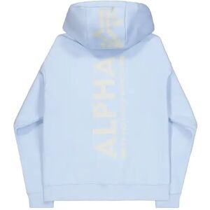 Sweatshirt met hoodie en bedrukte achterkant Alpha Industries Bleu L Sweatshirt met hoodie en bedrukte achterkant Alpha Industries Bleu L