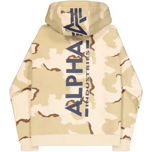 Sweatshirt met hoodie en bedrukte achterkant Alpha Industries Beige XL Sweatshirt met hoodie en bedrukte achterkant Alpha Industries Beige XL