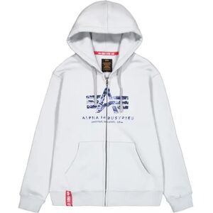 Zippered hoodie met puffy logo Alpha Industries Basic Gris XL Zippered hoodie met puffy logo Alpha Industries Basic Gris XL