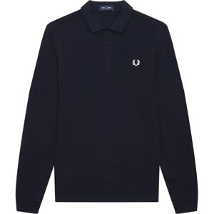 Effen poloshirt met lange mouwen Fred Perry Bleu S Effen poloshirt met lange mouwen Fred Perry Bleu S