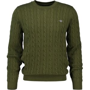 Garen trui met ronde hals van gedraaid katoen Gant Vert 2XL Garen trui met ronde hals van gedraaid katoen Gant Vert 2XL