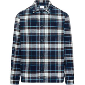 Katoenen flanellen overshirt KnowledgeCotton Apparel Bleu S Katoenen flanellen overshirt KnowledgeCotton Apparel Bleu S