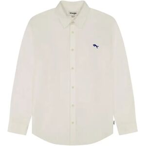 Shirt met lange mouwen Wrangler Oxford Blanc L Shirt met lange mouwen Wrangler Oxford Blanc L