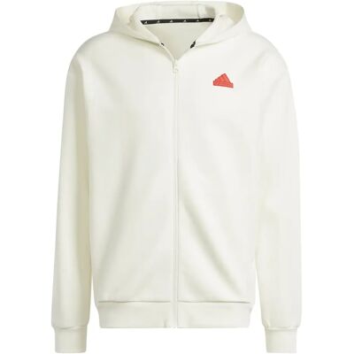adidas Future Icons Badge of Sport Full Zip Hoodie - Wit - Hoodie adidas Future Icons Badge of Sport Full Zip Hoodie - Wit - Hoodie