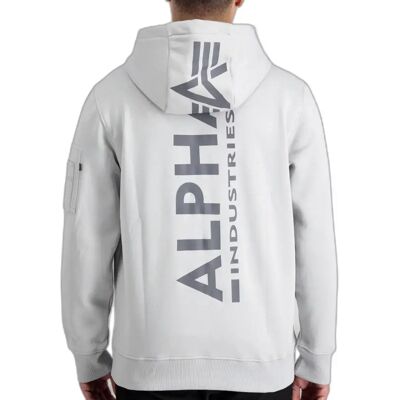 Sweatshirt bedrukte hoodie op de rug Alpha Industries Gris L Sweatshirt bedrukte hoodie op de rug Alpha Industries Gris L