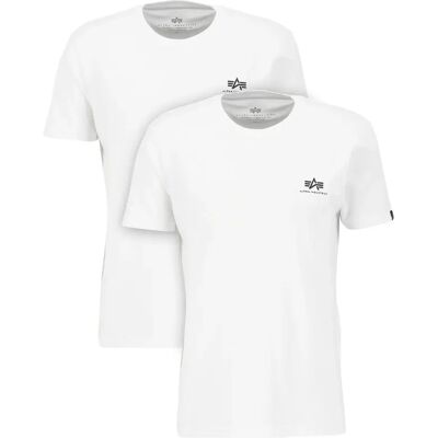 T-shirt met klein logo Alpha Industries Basic (x2) Blanc M T-shirt met klein logo Alpha Industries Basic (x2) Blanc M