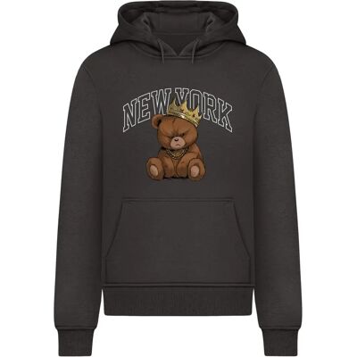 Hoodie Mister Tee NY Crowned Bear Noir 4XL Hoodie Mister Tee NY Crowned Bear Noir 4XL