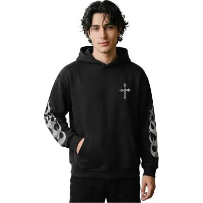 Hoodie Mister Tee Vintage Cross Noir L Hoodie Mister Tee Vintage Cross Noir L