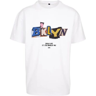 Oversized T-shirt grote maten Mister Tee BRKLYN Blanc 2XL Oversized T-shirt grote maten Mister Tee BRKLYN Blanc 2XL