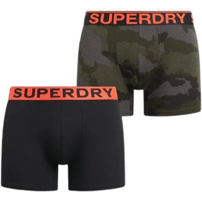 Boxershorts van biologisch katoen Superdry (x2) Noir L Boxershorts van biologisch katoen Superdry (x2) Noir L
