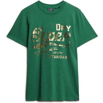 Superdry M1011901A Groene metallic grafische T-shirt - T-shirt Superdry M1011901A Groene metallic grafische T-shirt - T-shirt
