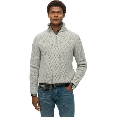 Gedraaid zip-kraag Superdry Jacob Gris M Gedraaid zip-kraag Superdry Jacob Gris M