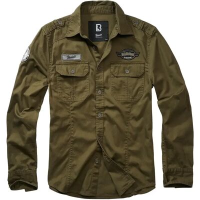 Shirt met lange mouwen Brandit Luis Vintage Groen 5XL Shirt met lange mouwen Brandit Luis Vintage Groen 5XL