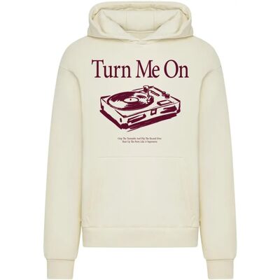 Hoodie Mister Tee Turn Me On Record Player Fluffy Beige M Hoodie Mister Tee Turn Me On Record Player Fluffy Beige M