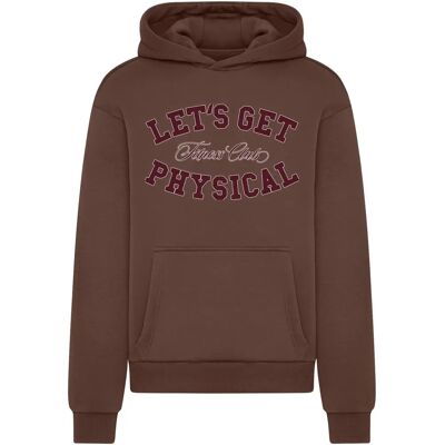 Hoodie Mister Tee Let's Get Physical Fluffy Marron L Hoodie Mister Tee Let's Get Physical Fluffy Marron L