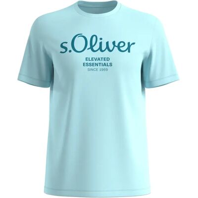 Katoenen T-shirt met logo-print s.Oliver Turquoise XL Katoenen T-shirt met logo-print s.Oliver Turquoise XL