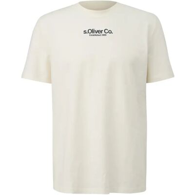 Jersey T-shirt met ronde hals en logo print s.Oliver Beige XL Jersey T-shirt met ronde hals en logo print s.Oliver Beige XL