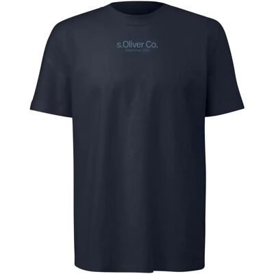 Jersey T-shirt met ronde hals en logo print s.Oliver Bleu L Jersey T-shirt met ronde hals en logo print s.Oliver Bleu L