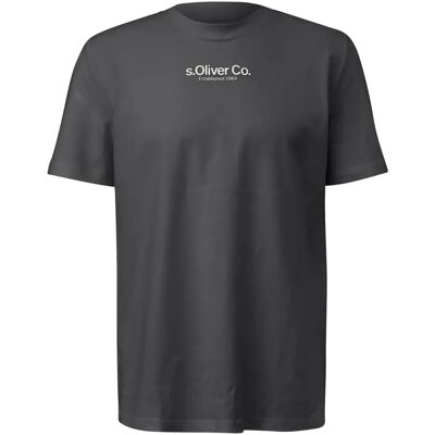 Jersey T-shirt met ronde hals en logo print s.Oliver Gris S Jersey T-shirt met ronde hals en logo print s.Oliver Gris S
