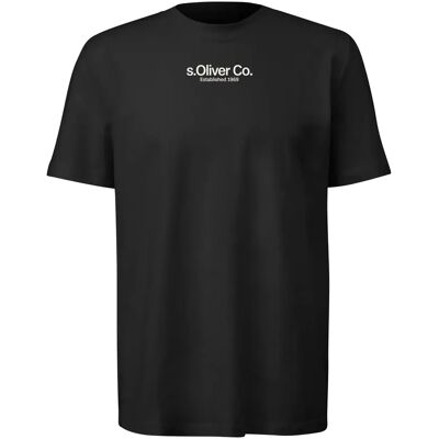 Jersey T-shirt met ronde hals en logo print s.Oliver Noir M Jersey T-shirt met ronde hals en logo print s.Oliver Noir M