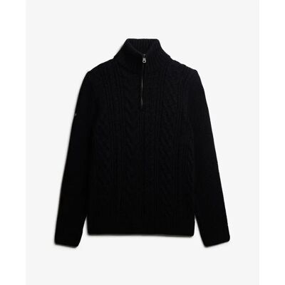 Torsade trui met camionneur kraag Superdry Jacob Blauw L Torsade trui met camionneur kraag Superdry Jacob Blauw L
