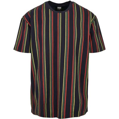 T-shirt Urban Classics printed oversized retro stripe Blauw 2XL T-shirt Urban Classics printed oversized retro stripe Blauw 2XL