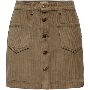 Fluwelen rok met hoge taille voor dames Only Amazing Marron S Fluwelen rok met hoge taille voor dames Only Amazing Marron S