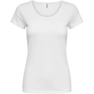 Dames-T-shirt Only manches courtes Live love life col rond Blanc M Dames-T-shirt Only manches courtes Live love life col rond Blanc M