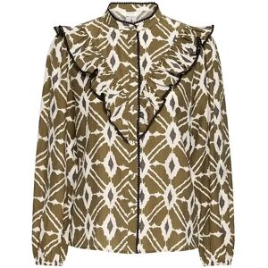 Damesblouse met lange mouwen b.young Inaba Frill Marron 36 Damesblouse met lange mouwen b.young Inaba Frill Marron 36