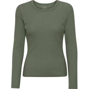 Geribd dames-T-shirt met lange mouwen Colorful Standard Organic dusty olive Vert S Geribd dames-T-shirt met lange mouwen Colorful Standard Organic dusty olive Vert S