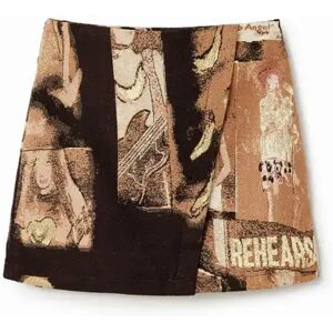 Kunstzinnige jacquard minirok voor dames Desigual Noir S Kunstzinnige jacquard minirok voor dames Desigual Noir S