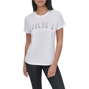 Dames-T-shirt Dkny Arched Varsity Rhinestone Ombre Blanc S Dames-T-shirt Dkny Arched Varsity Rhinestone Ombre Blanc S