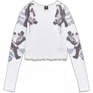 Dames-T-shirt met lange mouwen G-Star Blanc L Dames-T-shirt met lange mouwen G-Star Blanc L