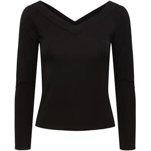 Dames-T-shirt met lange mouwen en off-the-shoulder v-hals Pieces Maliva Noir XS Dames-T-shirt met lange mouwen en off-the-shoulder v-hals Pieces Maliva Noir XS