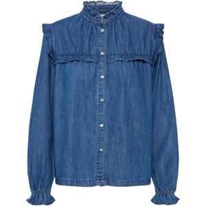 Shirt met ruches voor dames Pulz Jeans Malia Bleu L Shirt met ruches voor dames Pulz Jeans Malia Bleu L