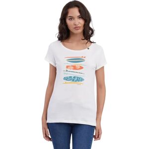 Dames-T-shirt Ragwear Fllorah Print B Gots Blanc S Dames-T-shirt Ragwear Fllorah Print B Gots Blanc S