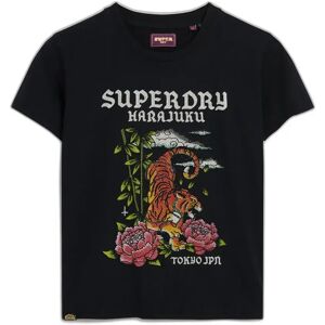 T-shirt met tatoeage-effect en bergkristal voor dames Superdry Noir S T-shirt met tatoeage-effect en bergkristal voor dames Superdry Noir S