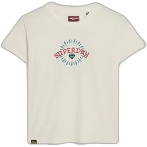 T-shirt met tatoeage-effect en bergkristal voor dames Superdry Blanc M T-shirt met tatoeage-effect en bergkristal voor dames Superdry Blanc M