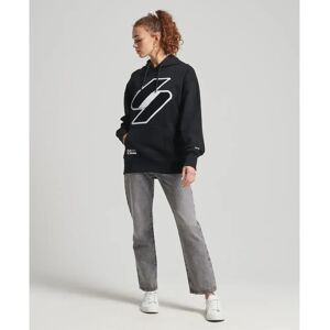 Dames oversized sweatshirt met capuchon Superdry Code Noir XS/S Dames oversized sweatshirt met capuchon Superdry Code Noir XS/S