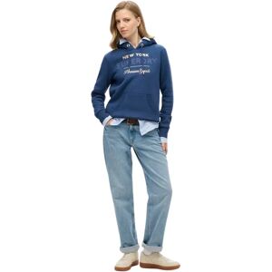 Dames sweatshirt met capuchon en metallic logo Superdry Luxe Bleu L Dames sweatshirt met capuchon en metallic logo Superdry Luxe Bleu L