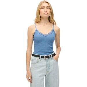 Korte top met kanten rand voor dames Superdry Essential Bleu L/XL Korte top met kanten rand voor dames Superdry Essential Bleu L/XL