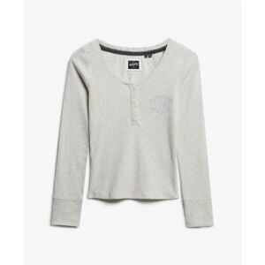 Dames T-shirt met lange mouwen en knopen Superdry Athletic Gris M Dames T-shirt met lange mouwen en knopen Superdry Athletic Gris M