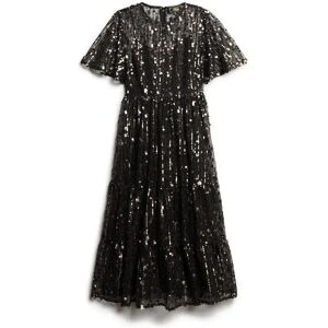 Midi-jurk van gaas met volants voor dames Superdry Gris XS Midi-jurk van gaas met volants voor dames Superdry Gris XS