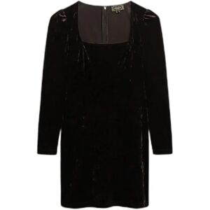Korte fluwelen jurk met vierkante hals voor dames Superdry Marron L Korte fluwelen jurk met vierkante hals voor dames Superdry Marron L